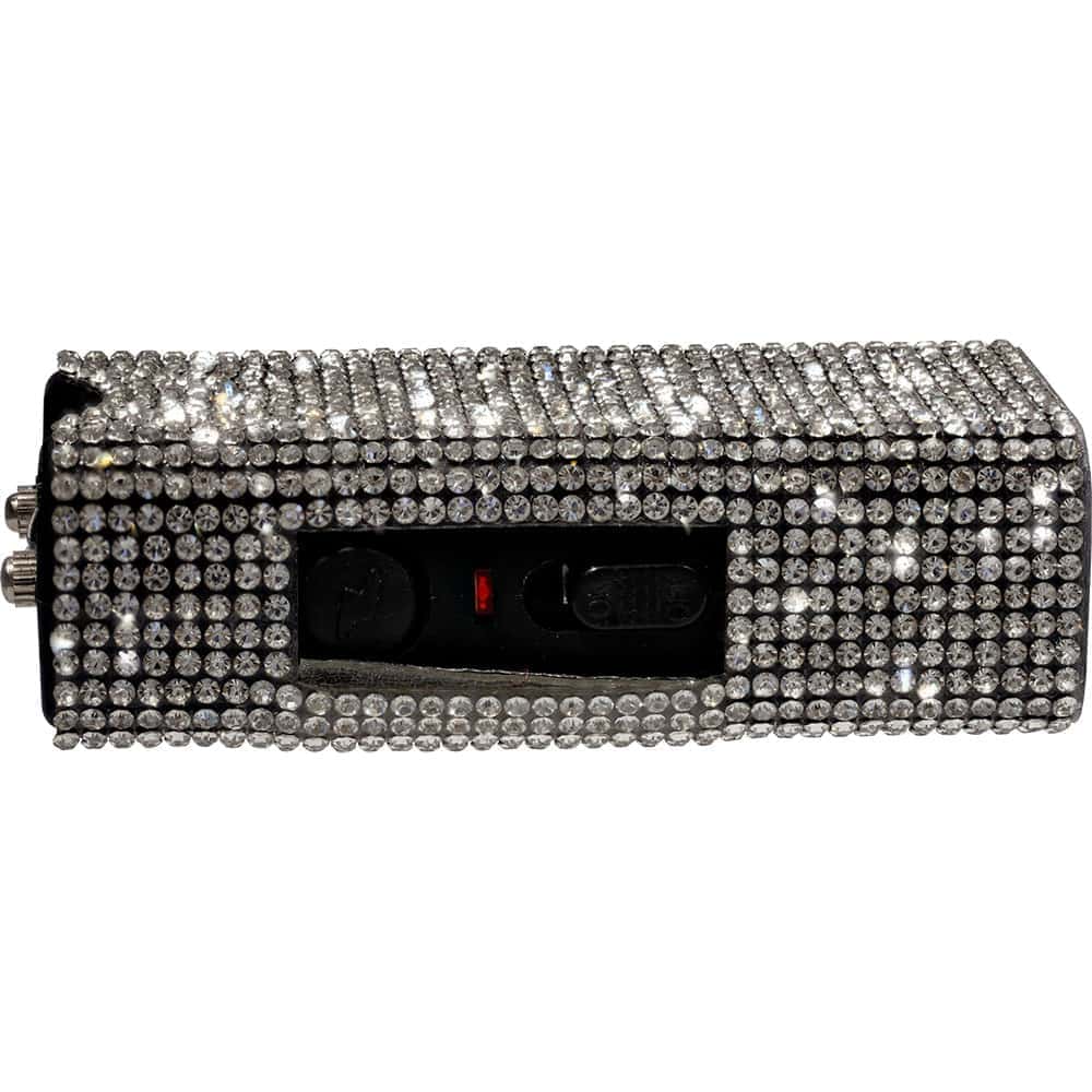 Streetwise RhineStun Keychain Stun Gun — Rhinestone Design, 4.5 Milliamp Output, 120-Lumen LED Flashlight, Rechargeable, Disable Pin Safety, Nylon Holster, Pink and Silver Available - Image 3