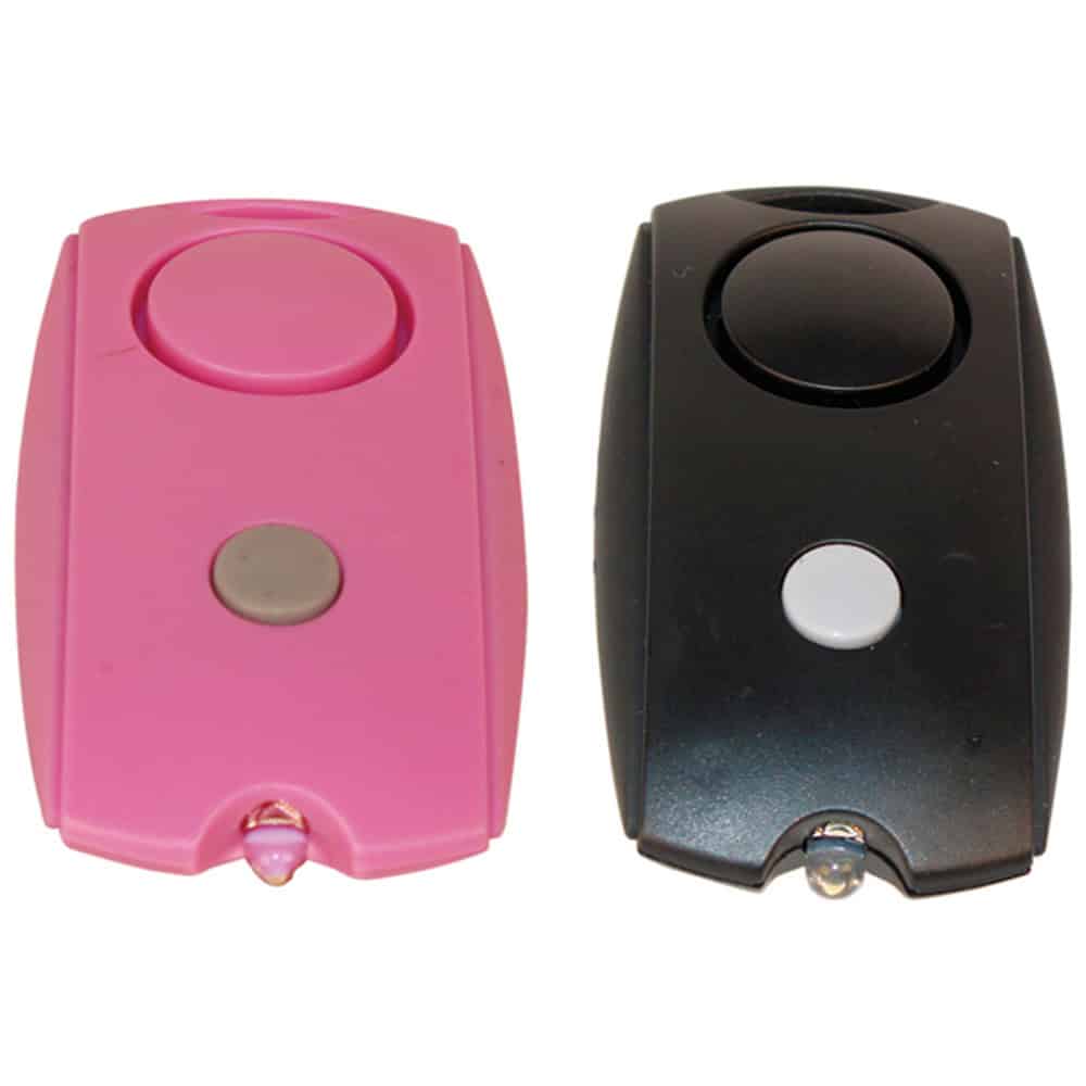 Mini Personal Alarm with LED Flashlight and Belt Clip 120dB — Keychain-Ready, Compact Emergency Siren, One-Button Activation, 3 LR44 Batteries Included, Measures 3" x 1.5"