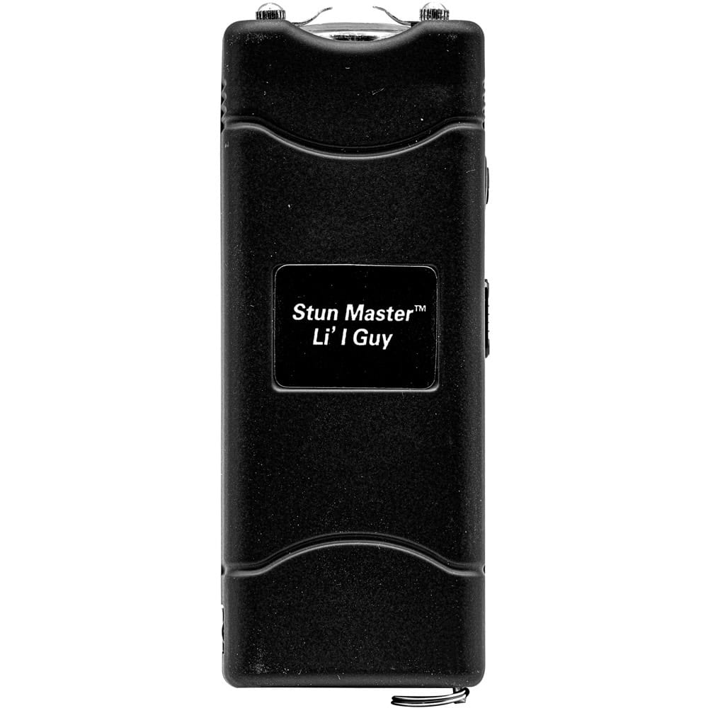 Lil Guy 60,000,000V Stun Gun with 100-Lumen LED Flashlight — 4.4 Milliamp Output, USB-C charging, Three-Position Safety Switch, Nylon Holster, Ultra-Compact 3.75-Inch Design, Black