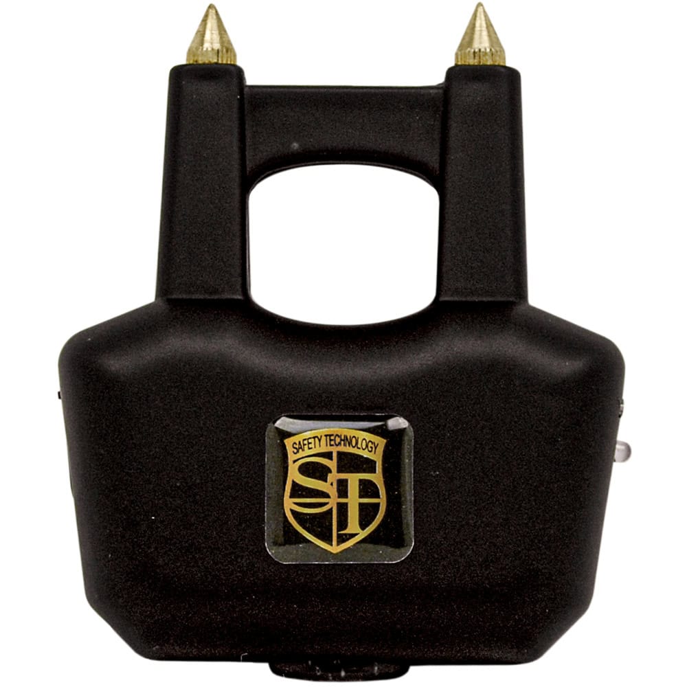 Spike Stun Gun 65,000,000 Volts — 4.7 Milliamp Output, Dual Striking Spikes, Palm-Activated Trigger, Rubberized Grip, Rechargeable Lithium Battery, Nylon Holster Included, Lifetime Warranty