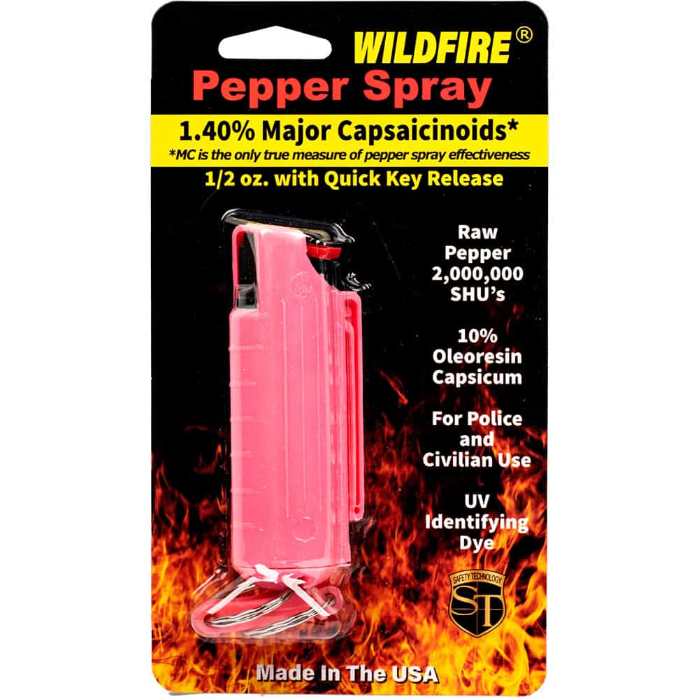 Wildfire 1.4% MC ½ oz Pepper Spray Hard Case with Belt Clip — Stream Pattern, 6-8 Foot Range, Quick Release Keychain, Locking Actuator Safety, UV Dye, 2 Million SHU - Image 9