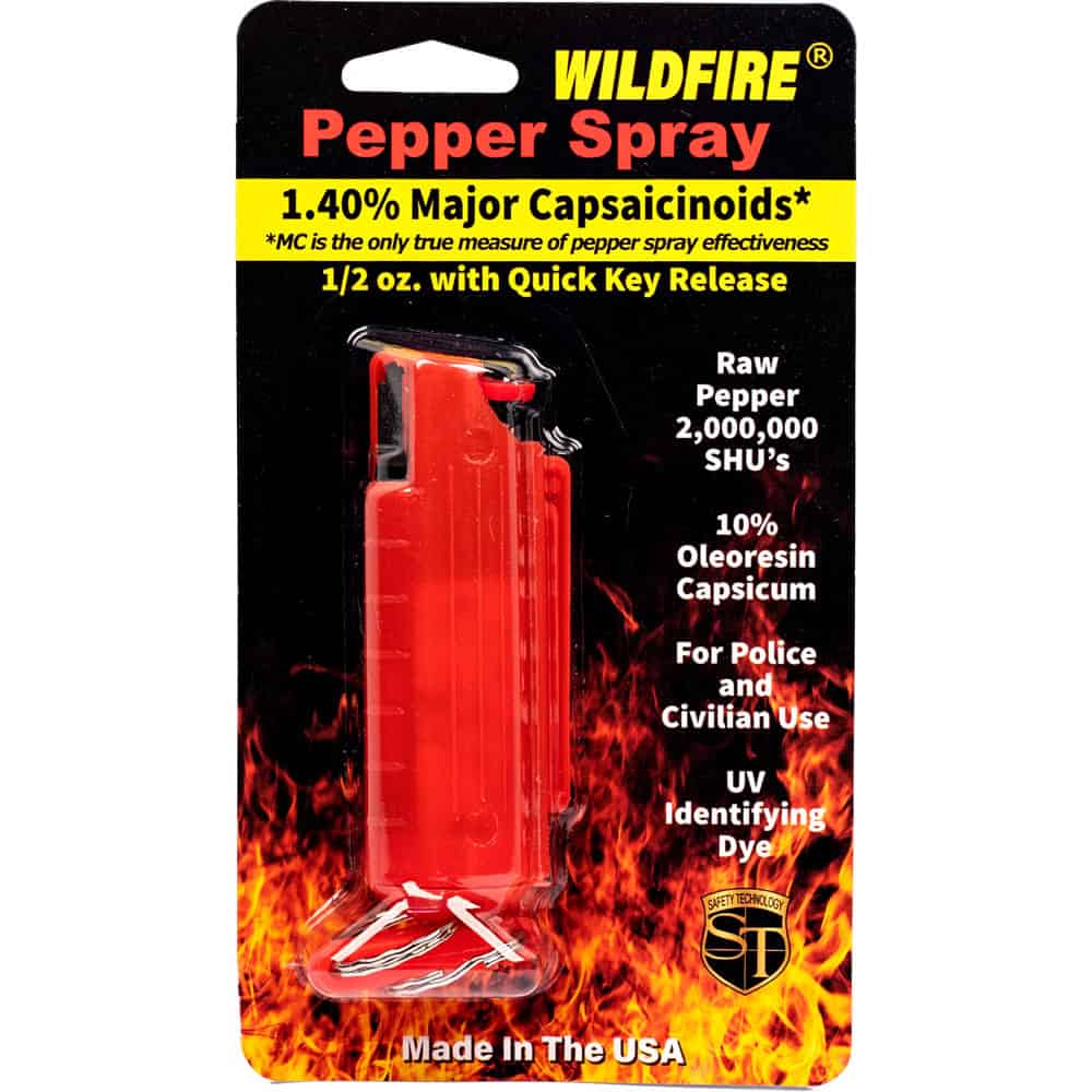 Wildfire 1.4% MC ½ oz Pepper Spray Hard Case with Belt Clip — Stream Pattern, 6-8 Foot Range, Quick Release Keychain, Locking Actuator Safety, UV Dye, 2 Million SHU - Image 12